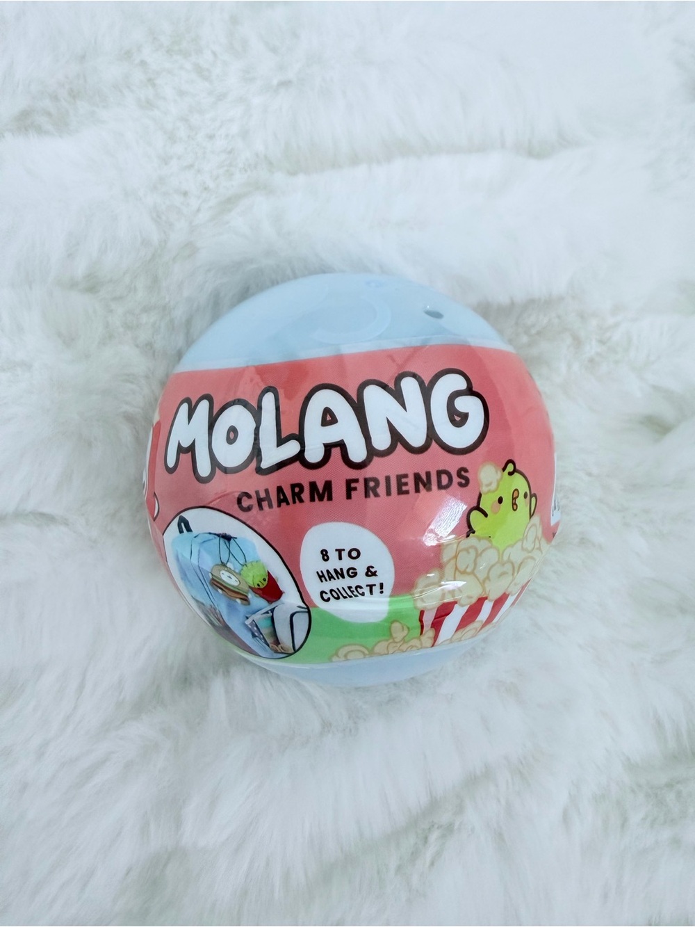 Molang Charm Friends Collectible Ball - Pink & Light Blue